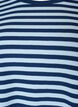 Long-sleeved night top in ribbed jersey with stripes, Blue, Packshot image number 2