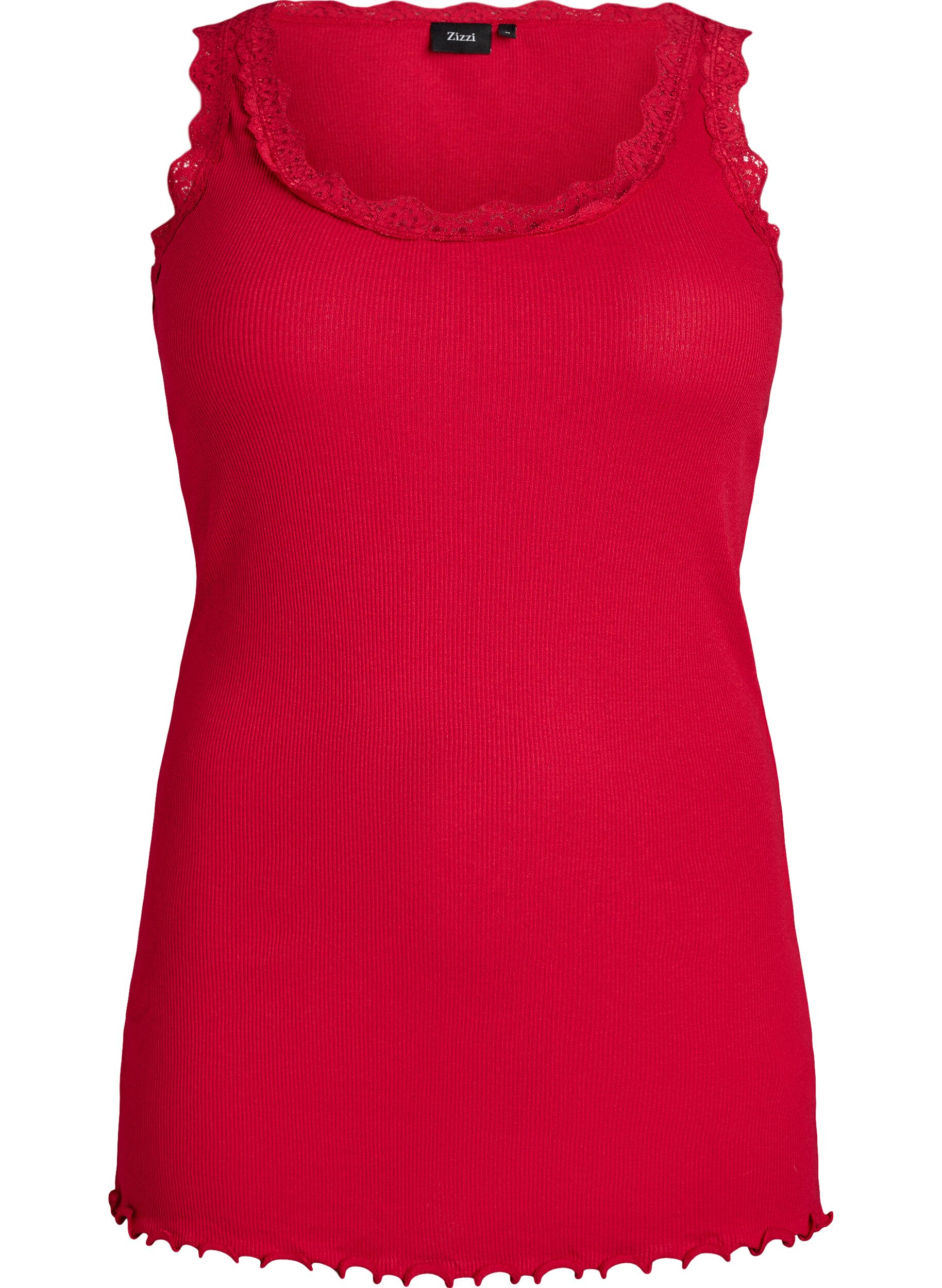 ZizzifashionTop with lace trim, Red, Packshot image number 0