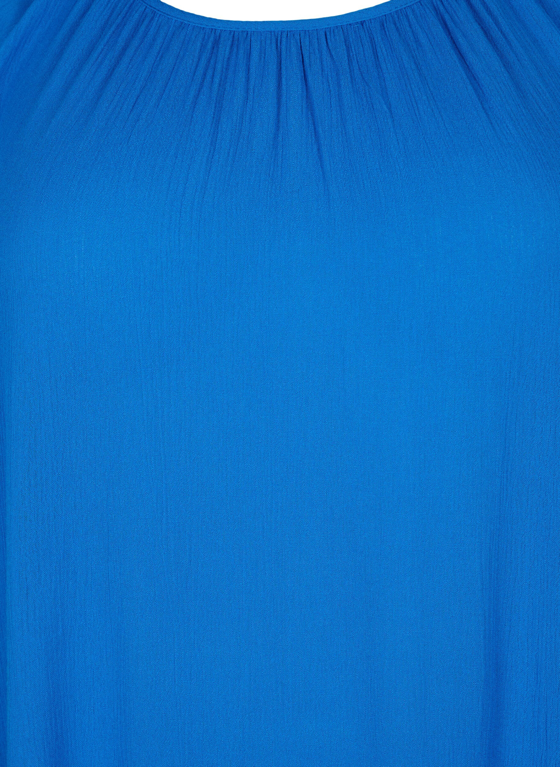 Zizzifashion Viscose dress with short sleeves, Victoria blue, Packshot image number 2