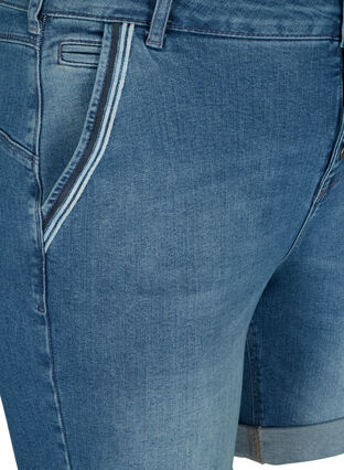 Denim shorts with rolled up hems, Light blue denim, Packshot image number 2