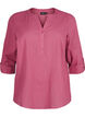 Cotton shirt blouse with v-neck, Malaga, Packshot image number 0