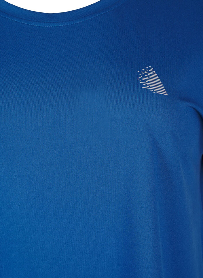 Solid-coloured workout T-shirt, Blue, Packshot image number 2
