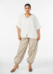 Viscose blouse with crochet trim and buttons, Vanilla, Model image number 1
