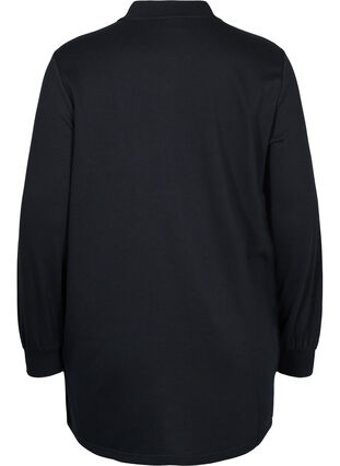 Sweater jacket with button fastening, Black, Packshot image number 1