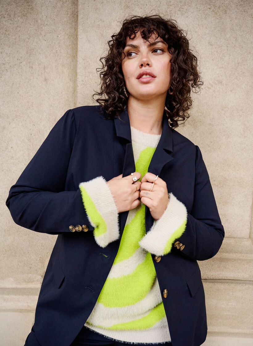 Classic blazer with button closure, Night Sky, Image image number 0