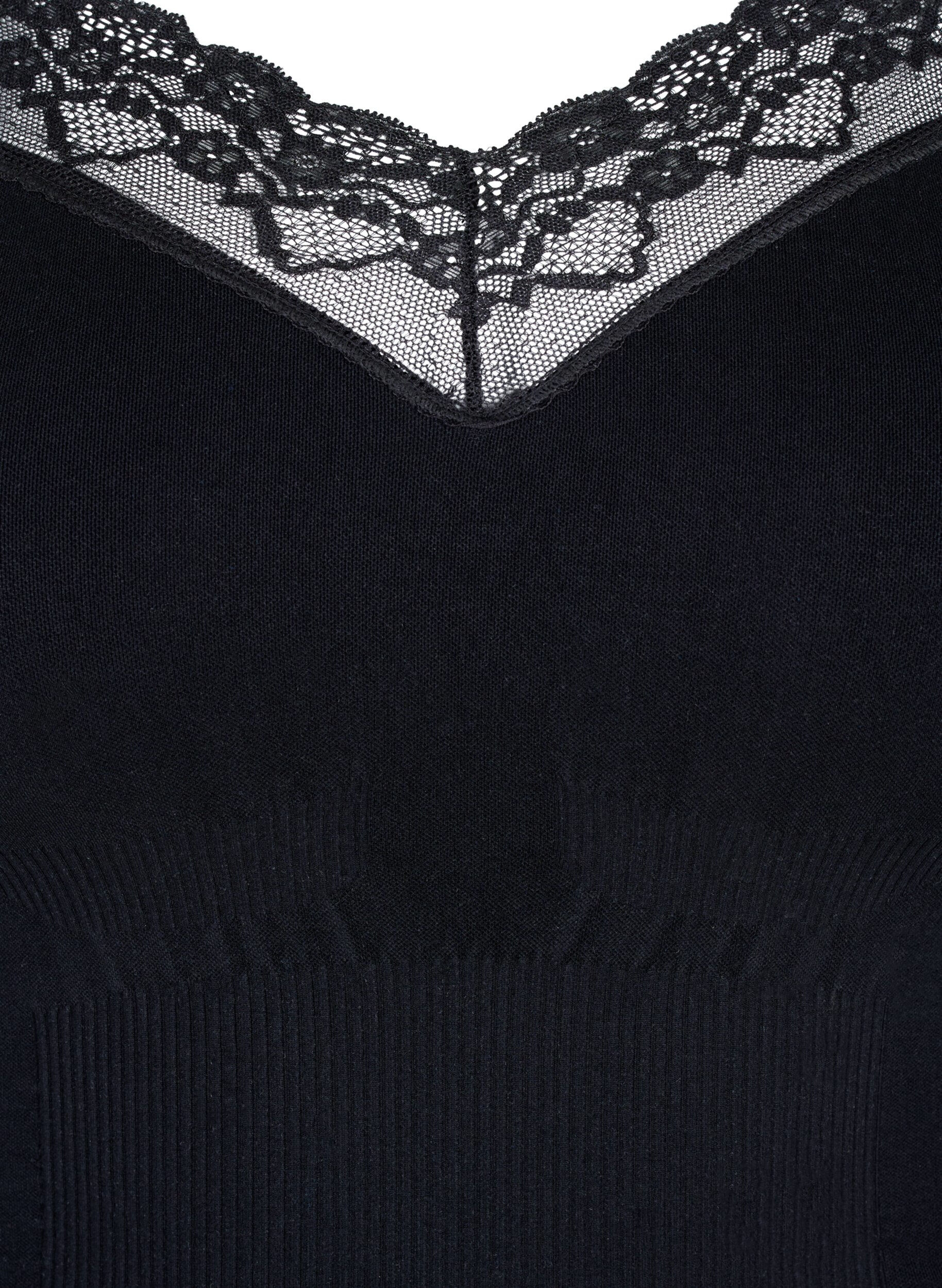 Zizzifashion Shapewear bodystocking with laces, Black, Packshot image number 3