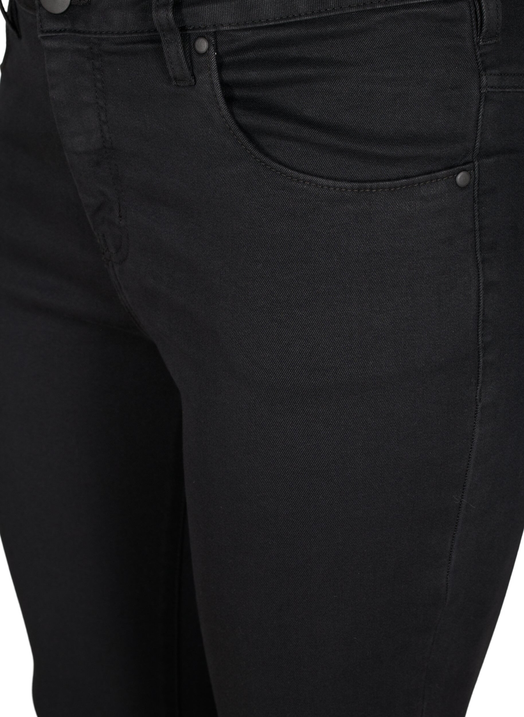 Zizzifashion Super slim Amy jeans with high waist, Black, Packshot image number 2