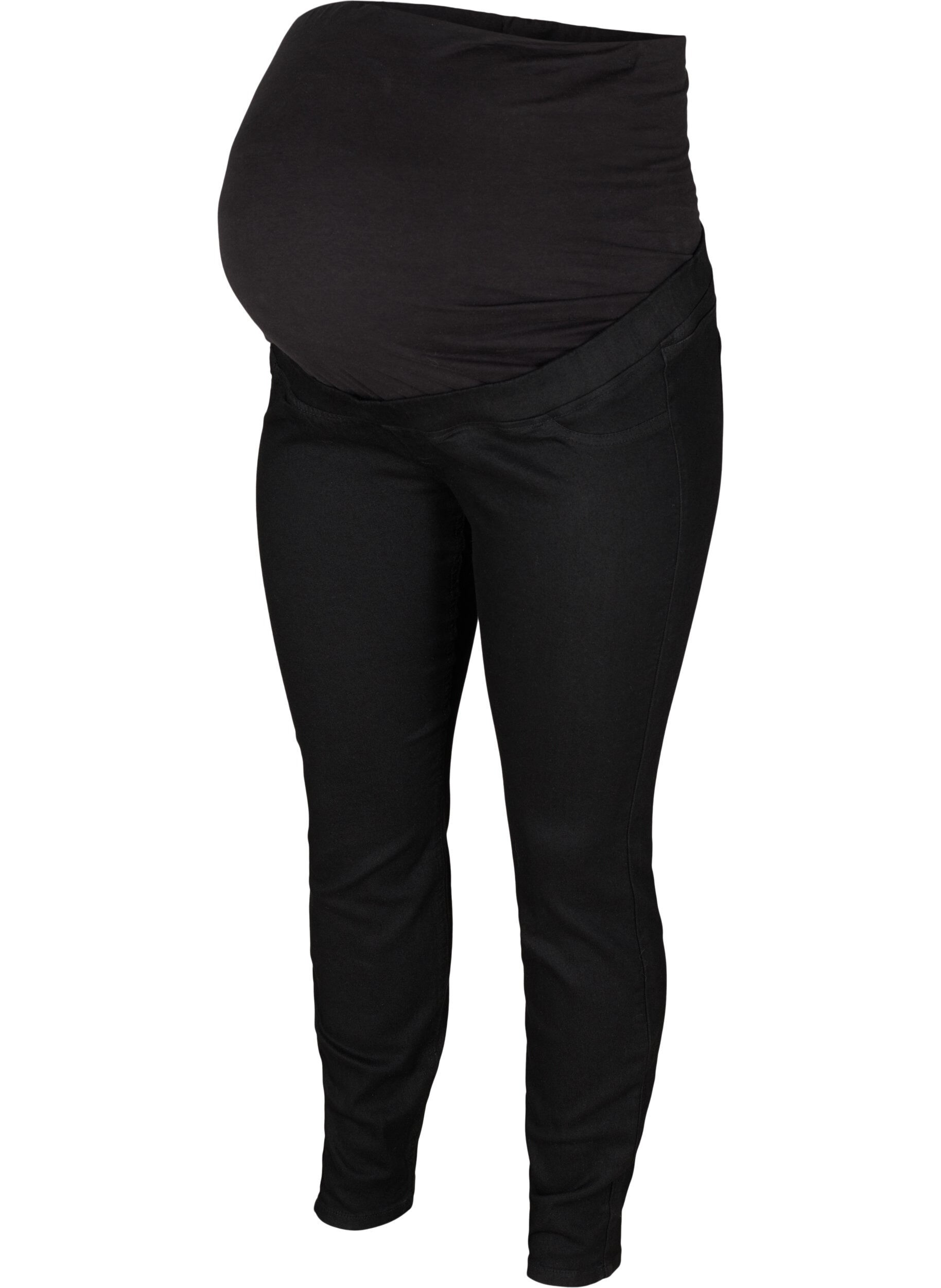 Zizzifashion Maternity jeggings with back pockets, Black, Packshot image number 0
