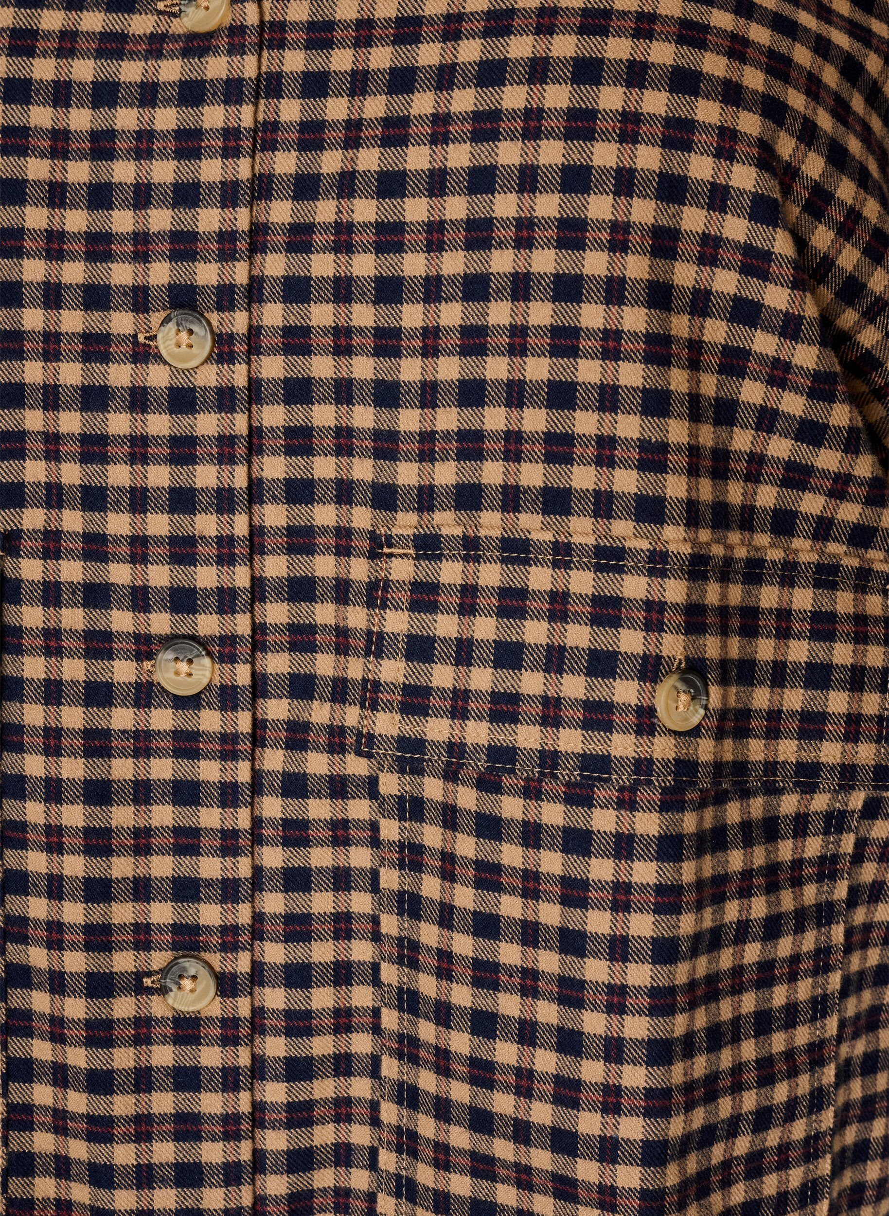 ZizzifashionChecked blouse with chest pockets, Brown, Packshot image number 2