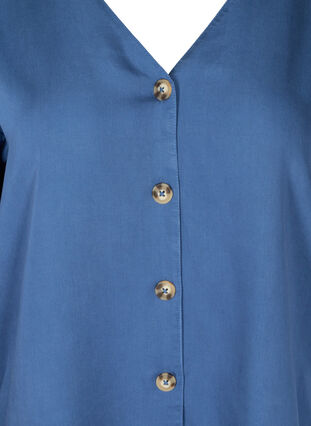 V-neck lyocell shirt, Blue denim, Packshot image number 2