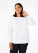 Long-sleeved blouse with embroidery, White, Model image number 0