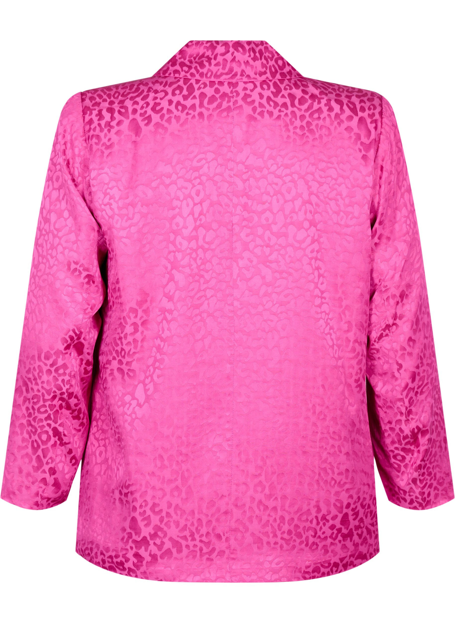 Zizzifashion Tone-on-tone jacquard blazer in viscose, Rose Violet, Packshot image number 1