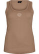 Fitted top with motif, Brown, Packshot image number 0