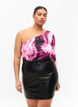 Faux leather skirt with animal print, Black, Model image number 0