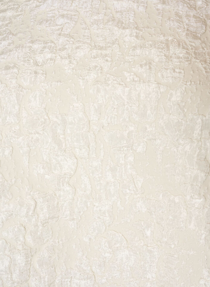 Jacquard blouse with puff sleeves and an A-line shape, Vanilla, Packshot image number 2