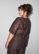 Lace blouse with short sleeves, Brown, Model image number 2
