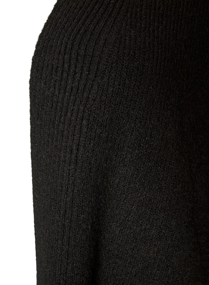 Cardigan with open front and wide sleeves, Black, Packshot image number 2