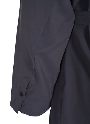 Viscose dress with buttons and belt, Odysses Gray, Packshot image number 3