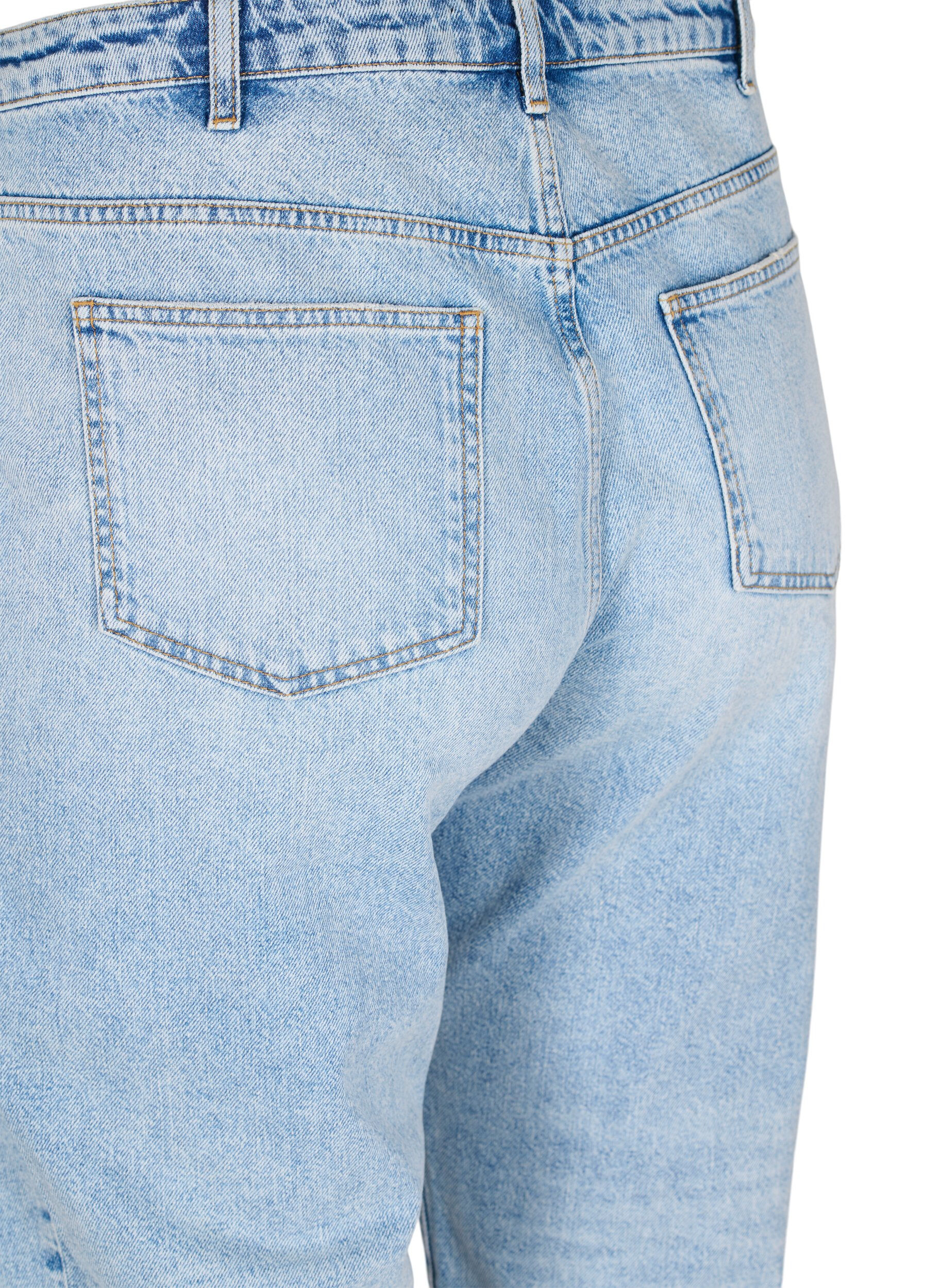 Zizzifashion Cropped Vera jeans with studs, Light blue denim, Packshot image number 3
