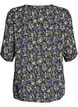 Viscose blouse with print and button fastening, Black, Packshot image number 1