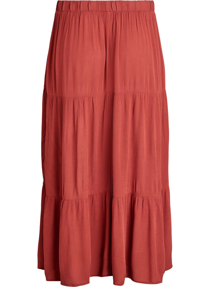 Long skirt with elasticated waist, Red, Packshot image number 1