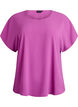 Blouse with short sleeves and a round neckline, Purple, Packshot image number 0
