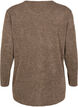 Melange blouse with round neck and long sleeves, Caribou, Packshot image number 1