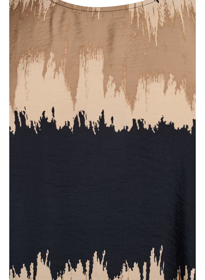 Blouse with wide sleeves and graphic print, Black, Packshot image number 2