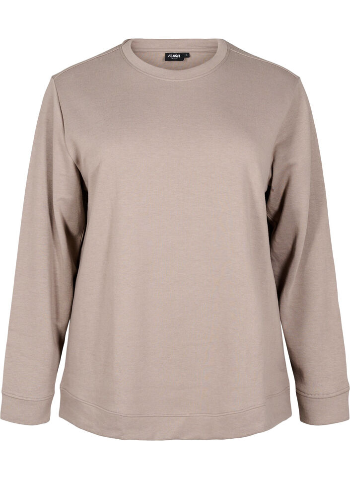 FLASH - Sweatshirt with crew neck, Beige, Packshot image number 0