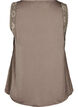 Sleeveless top with lace, Brown, Packshot image number 1