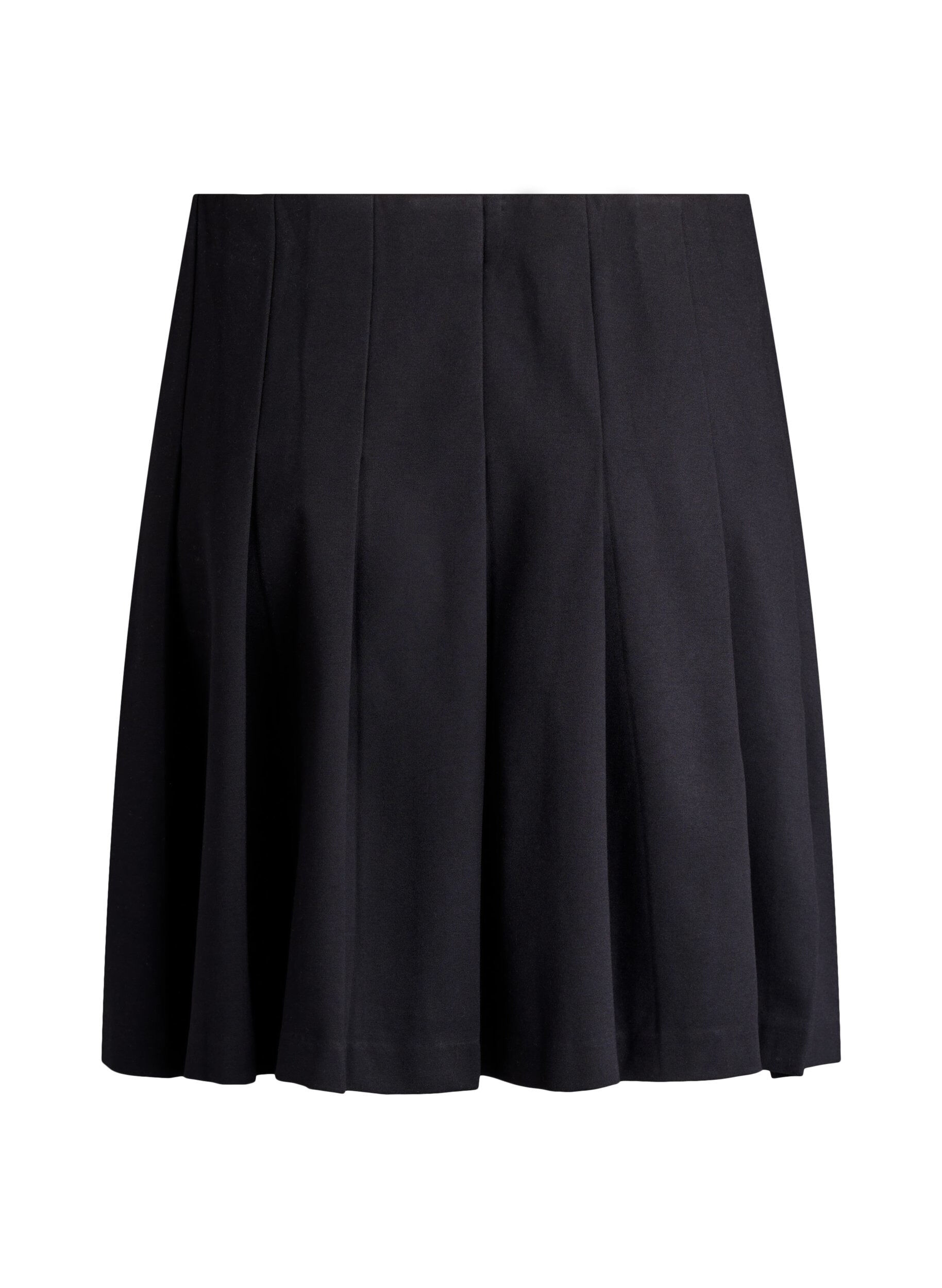 Zizzifashion Short pleated skirt with elasticated waist, Black, Packshot image number 1