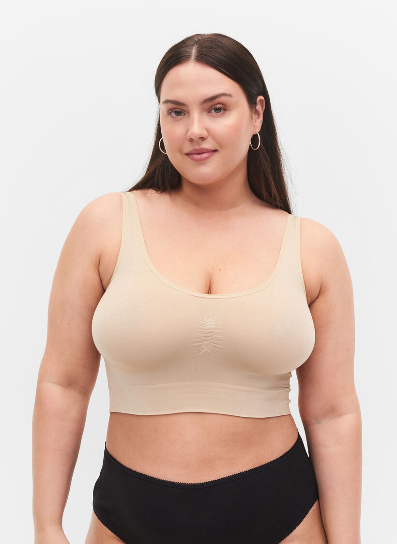 Soft non-padded bra, Beige, Model image number 0