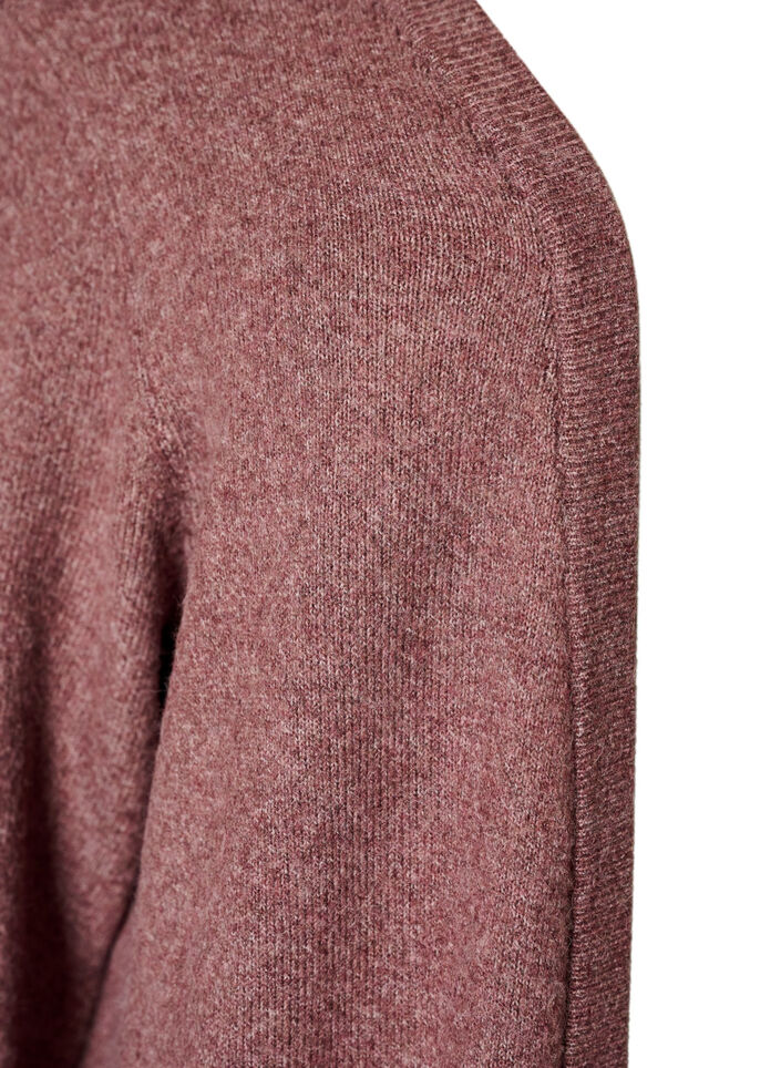 Ribbed Knit Cardigan with Pockets, Red, Packshot image number 2