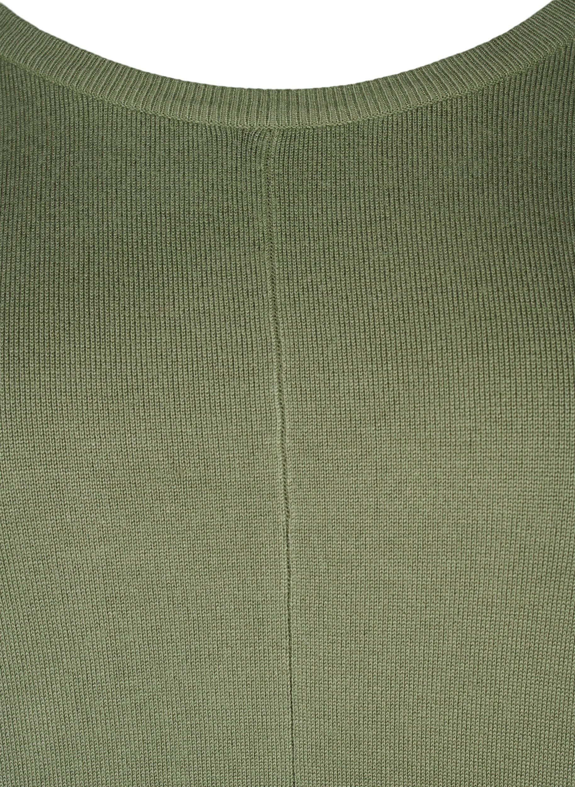 Zizzifashion Knitted tunic in viscose blend, Oil Green, Packshot image number 2