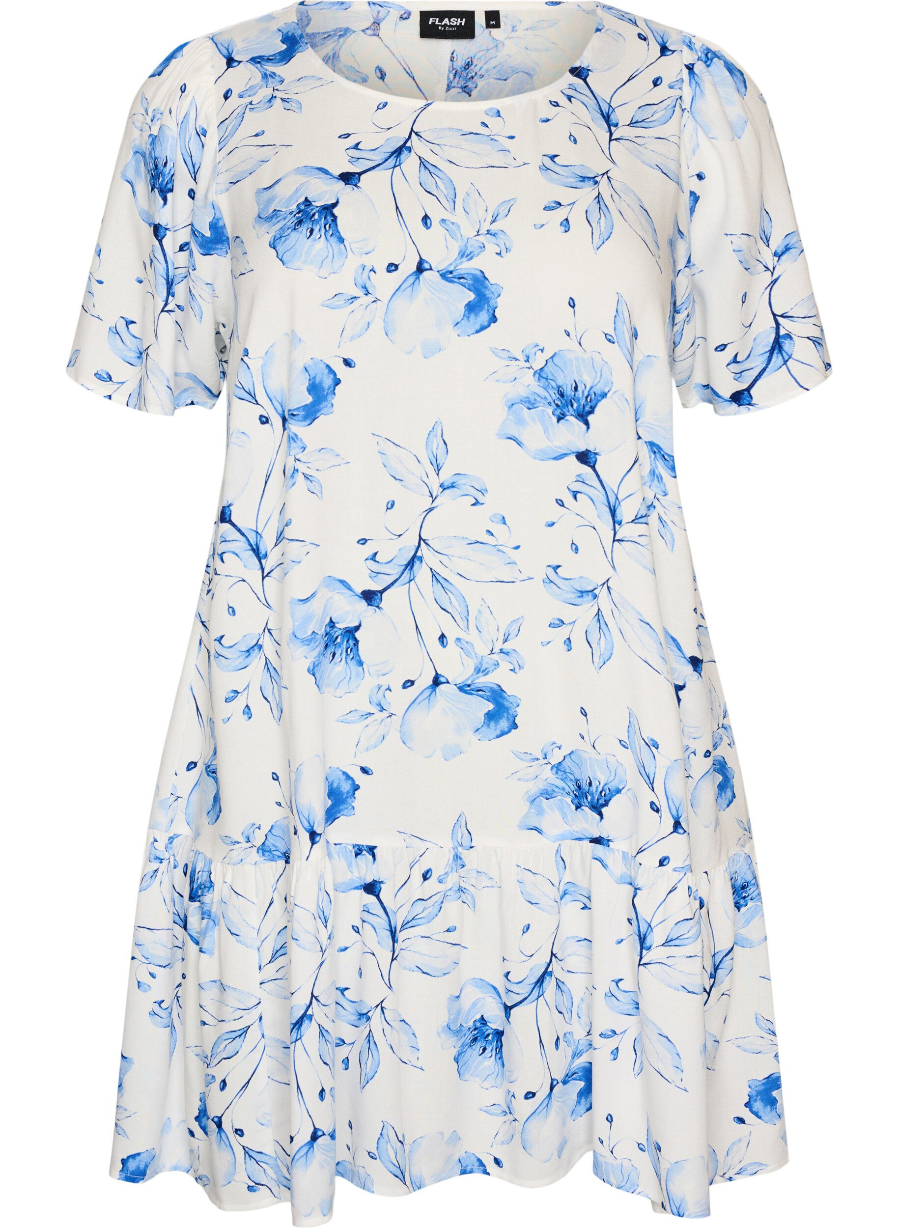 Zizzifashion Dress in viscose with cutline, White, Packshot image number 0