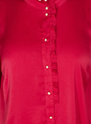 Long-sleeved shirt with ruffles, Cerise, Packshot image number 2