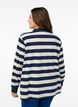 Striped polo shirt with terry detailing, Birch w. Navy, Model image number 1