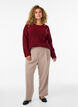 Ribbed jumper with decorative buttons, Red, Model image number 1