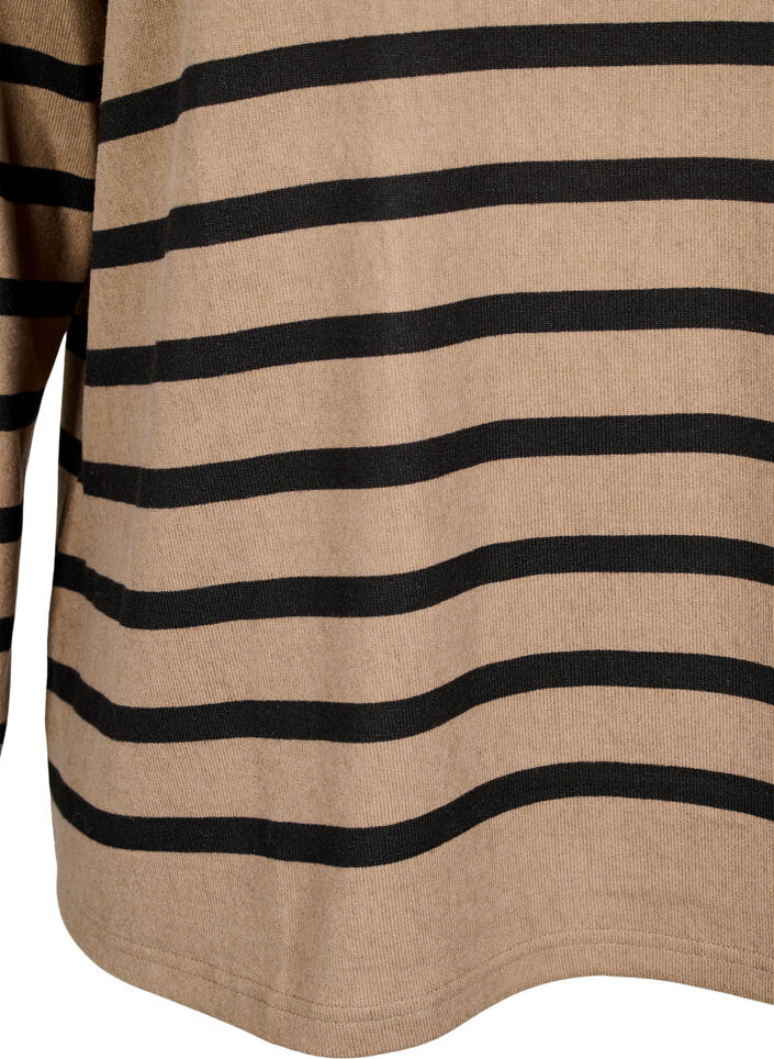 Blouse with a high neck and long sleeves, Beige, Packshot image number 3