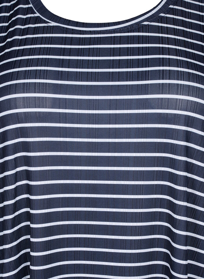 FLASH - Striped dress with short sleeves, Night S. W. Stripe, Packshot image number 2