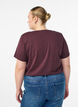 Basic cotton t-shirt with shoulder pads, Dark Bordeaux, Model image number 2