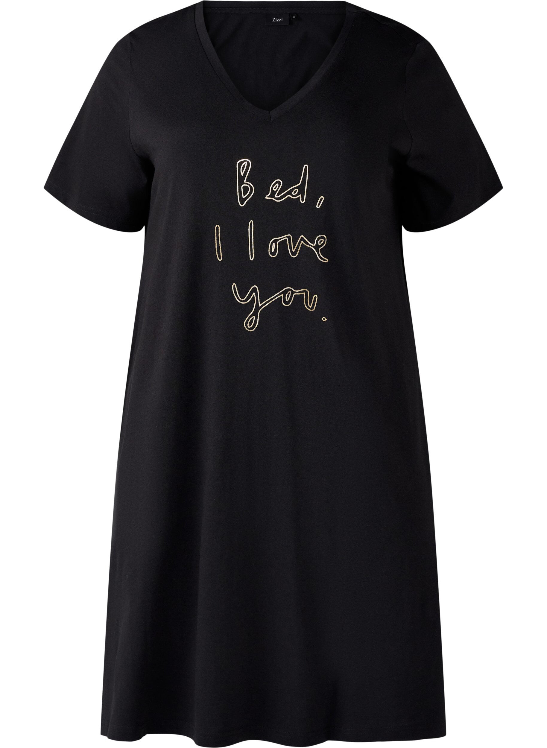 Organic cotton nightgown with v-neck