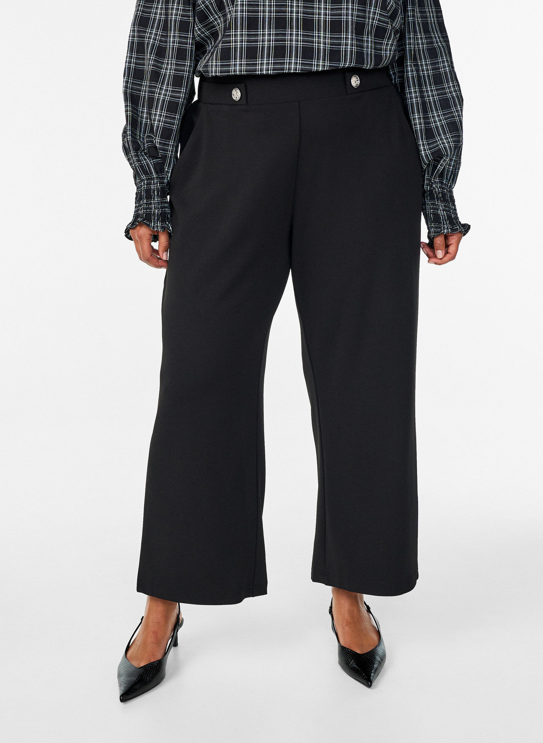 Zizzifashion Loose trousers with pockets, Black, Model image number 2