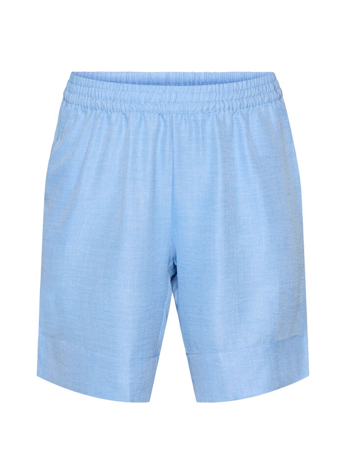 Shorts with pockets and high waist, Light Blue, Packshot image number 0