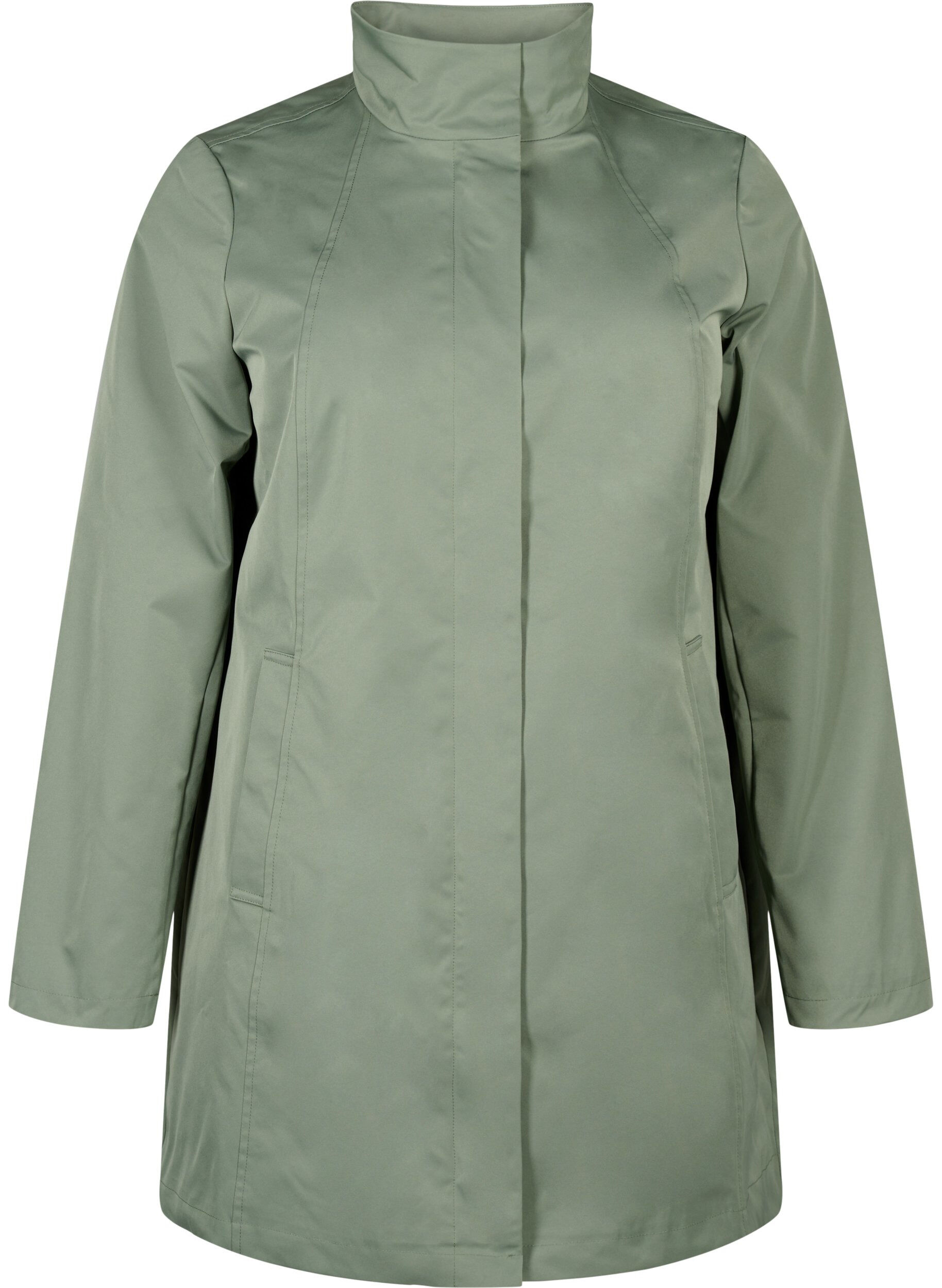 Zizzifashion Jacket with pockets and high collar, Green, Packshot image number 0