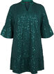 Sequin dress with a V-neck and 3/4 sleeves, Rain Forest, Packshot image number 0