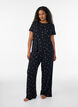 Pyjama bottoms with ribbed texture and floral print, Black, Model image number 0