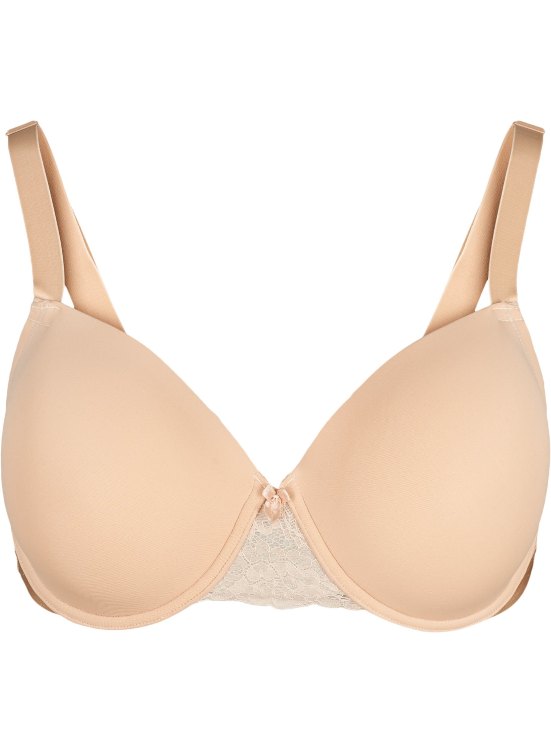 Zizzifashion Molded bra with mesh, Beige, Packshot image number 0