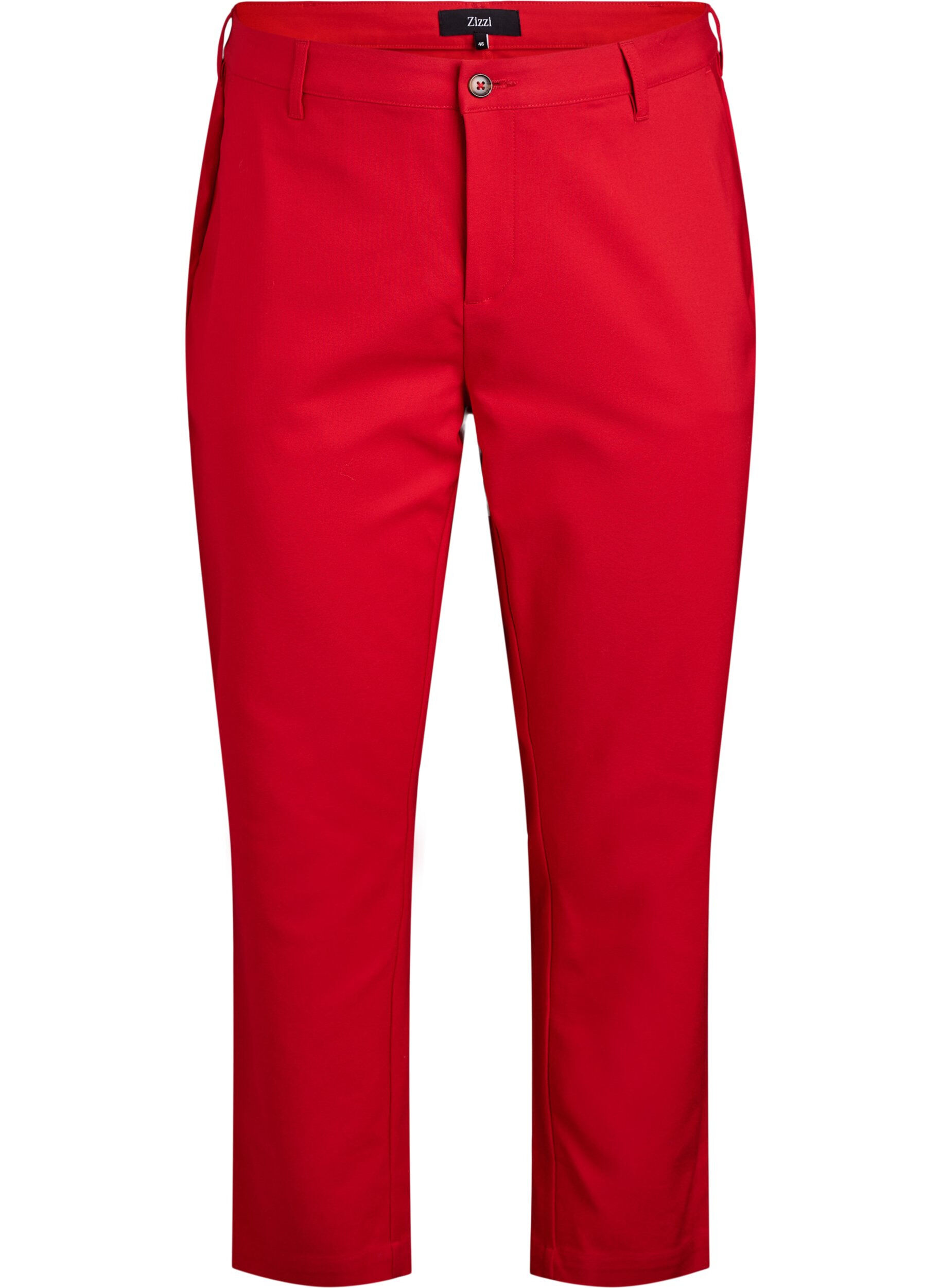 High-waisted trousers with straight legs