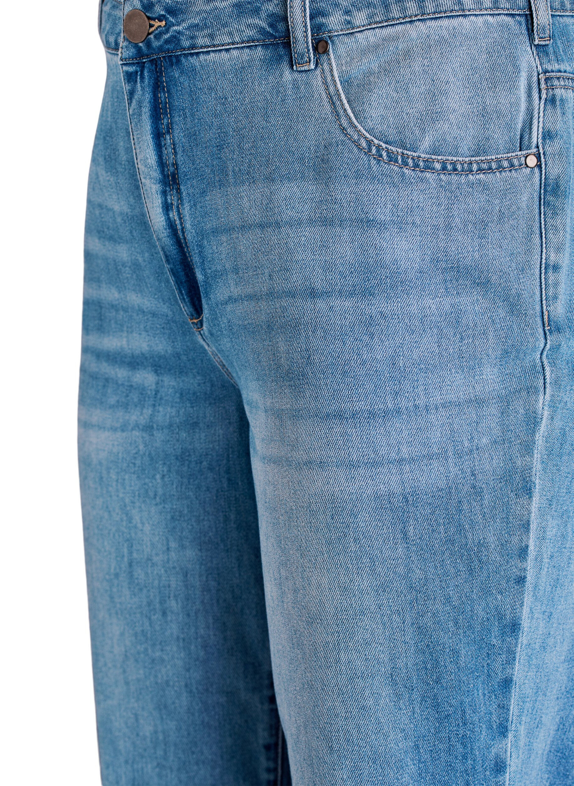 ZizzifashionCropped Kiana jeans with straight fit and button details, Light Blue, Packshot image number 2
